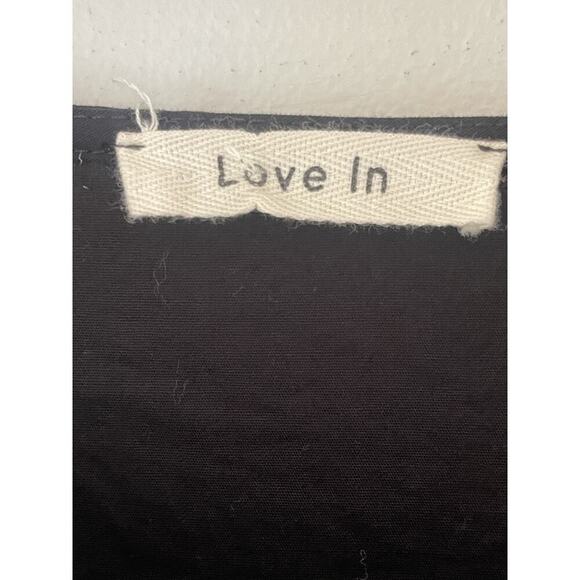 LOVE IN Voluminous Long Sleeve Poplin Dress Black Size Large - Picture 2 of 3